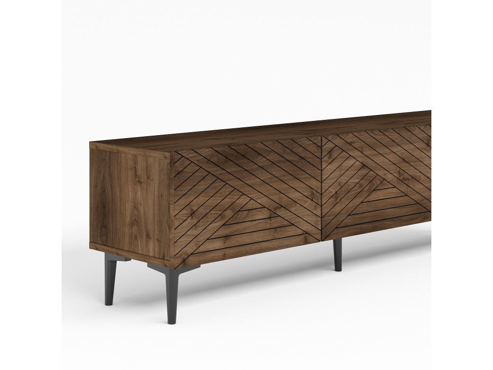 Mesa de TV de madeira "Felix" - 160 x 31 x 44 cm - Castanho
