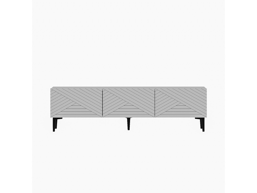 Mesa de TV de madeira "Felix" - 160 x 31 x 44 cm - Branco