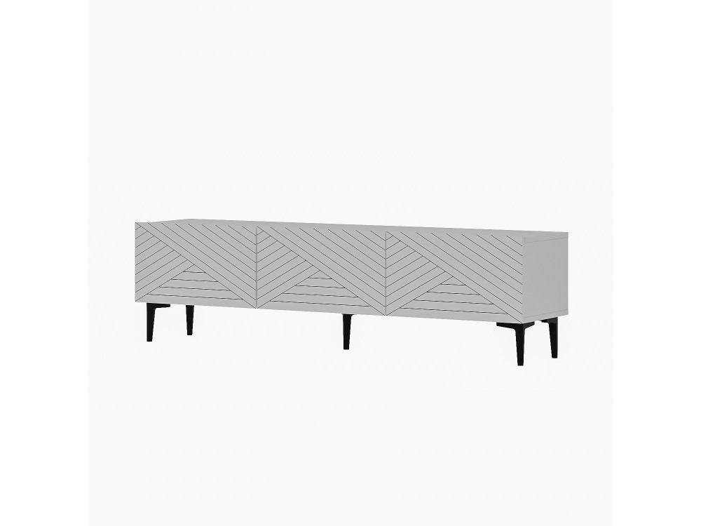 Mesa de TV de madeira "Felix" - 160 x 31 x 44 cm - Branco
