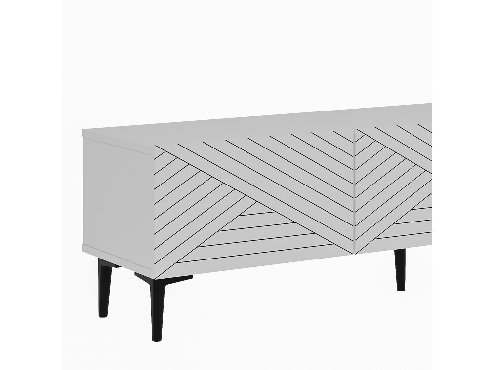Mesa de TV de madeira "Felix" - 160 x 31 x 44 cm - Branco