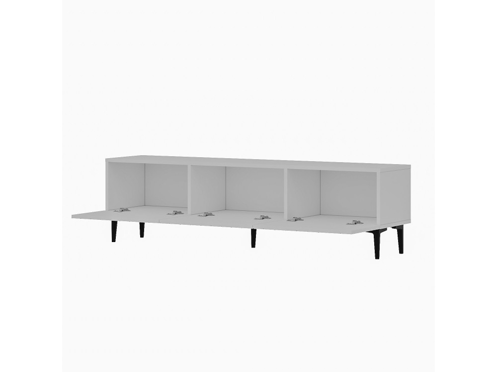 Mesa de TV de madeira "Felix" - 160 x 31 x 44 cm - Branco