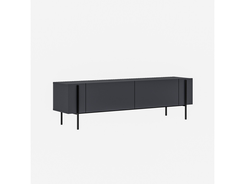 Mesa de TV "Herman" em madeira - 160 x 31 x 45 cm - Cinzento antracite