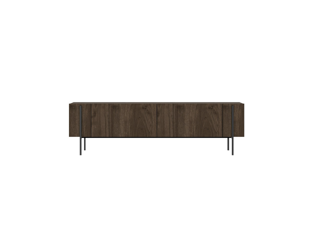 Suporte de TV em madeira "Herman" - 160 x 31 x 45 cm - Castanho