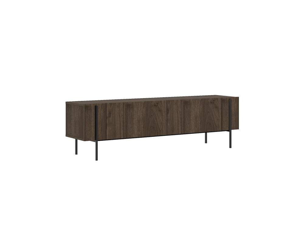 Suporte de TV em madeira "Herman" - 160 x 31 x 45 cm - Castanho