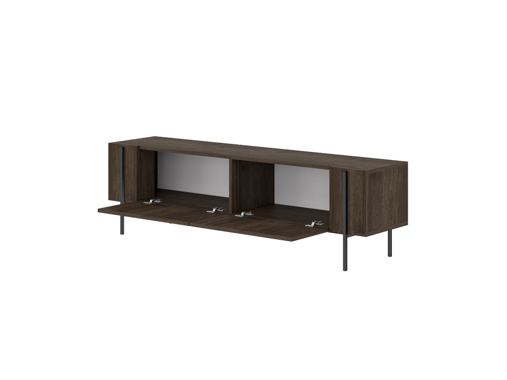 Suporte de TV em madeira "Herman" - 160 x 31 x 45 cm - Castanho