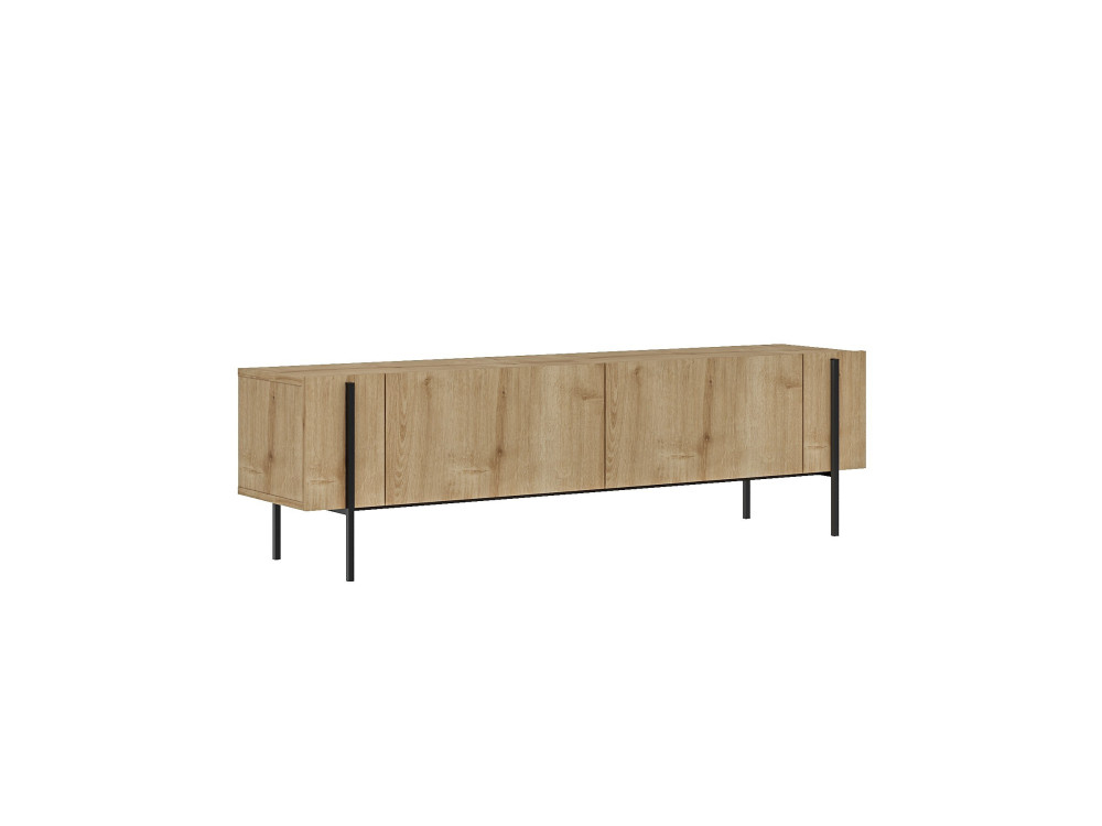 Mesa de TV de madeira "Herman" - 160 x 31 x 45 cm - Bege