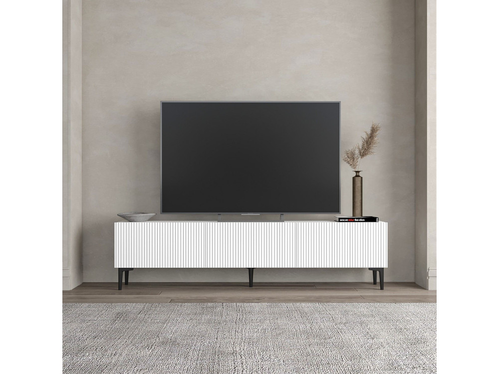 Suporte de TV em madeira "Oscar" - 180 x 31 x 45 cm - Branco