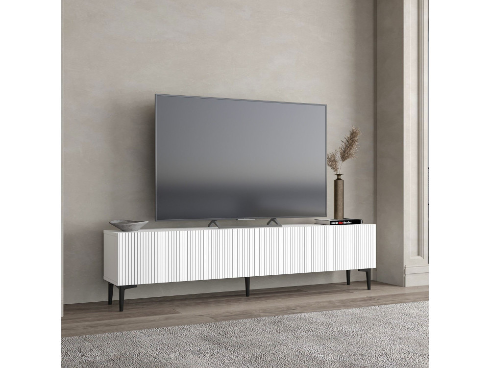 Suporte de TV em madeira "Oscar" - 180 x 31 x 45 cm - Branco