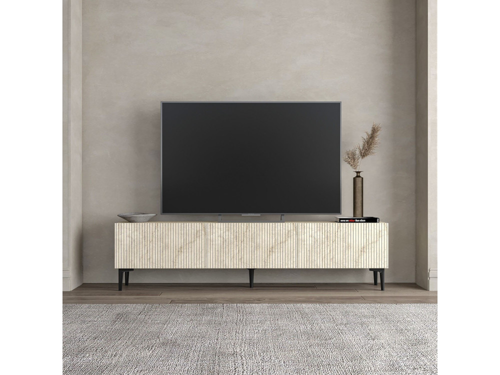 Suporte de TV em madeira "Oscar" - 180 x 31 x 45 cm - Bege
