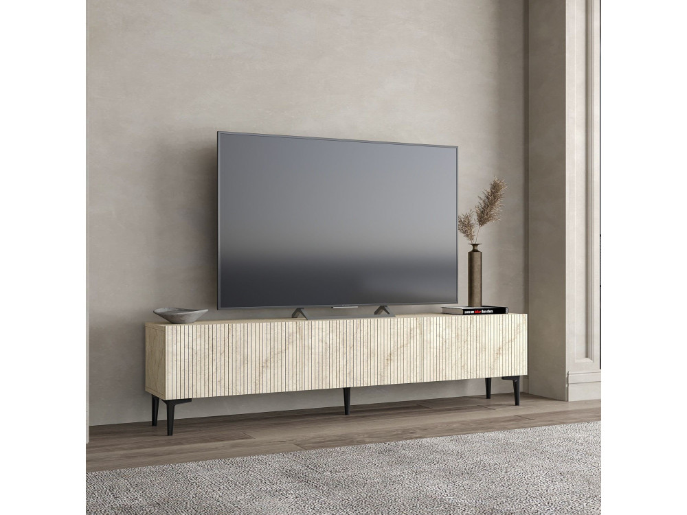 Suporte de TV em madeira "Oscar" - 180 x 31 x 45 cm - Bege