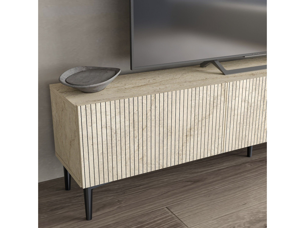 Suporte de TV em madeira "Oscar" - 180 x 31 x 45 cm - Bege