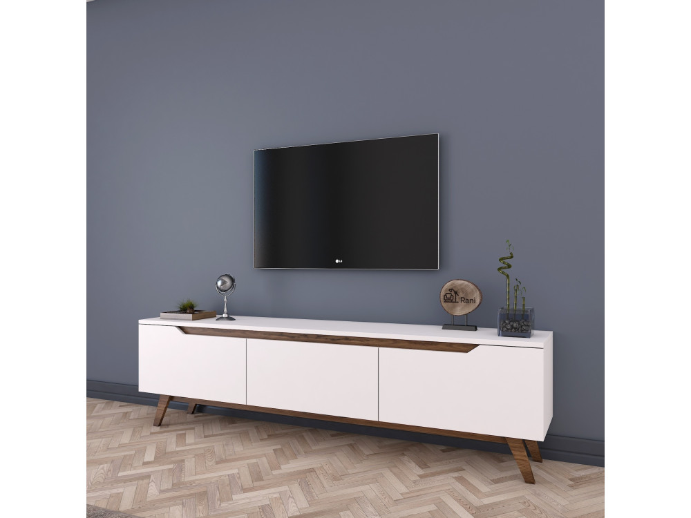 Suporte de TV em madeira "Digi" - 180 x 35 x 48 cm - Castanho