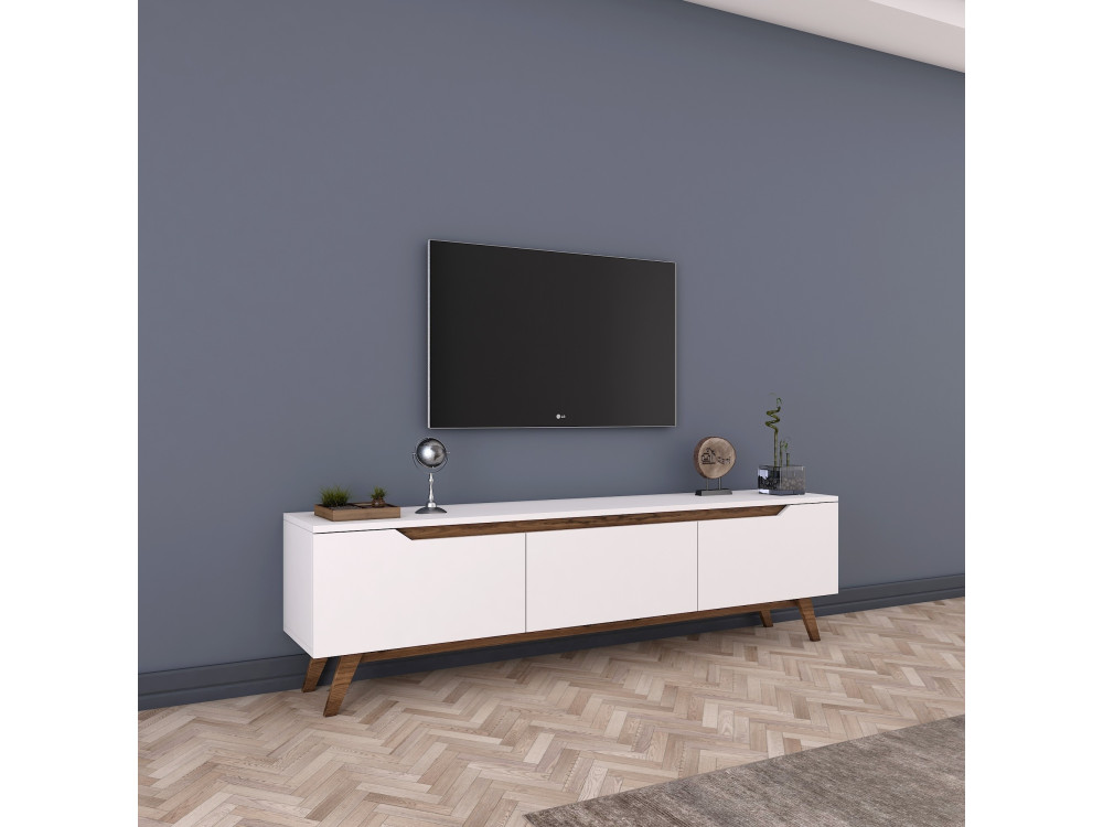 Suporte de TV em madeira "Digi" - 180 x 35 x 48 cm - Castanho