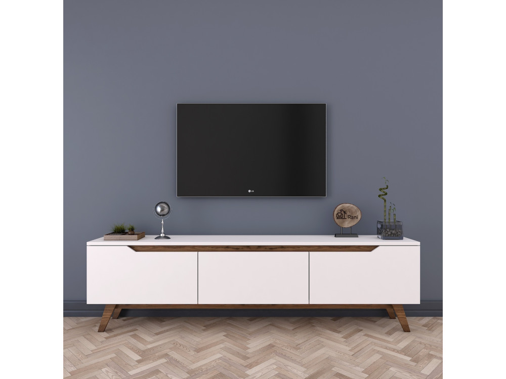 Suporte de TV em madeira "Digi" - 180 x 35 x 48 cm - Castanho