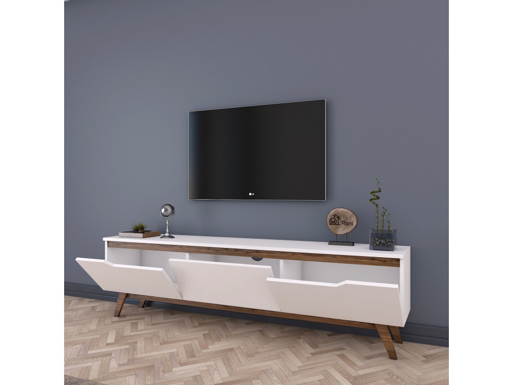 Suporte de TV em madeira "Digi" - 180 x 35 x 48 cm - Castanho