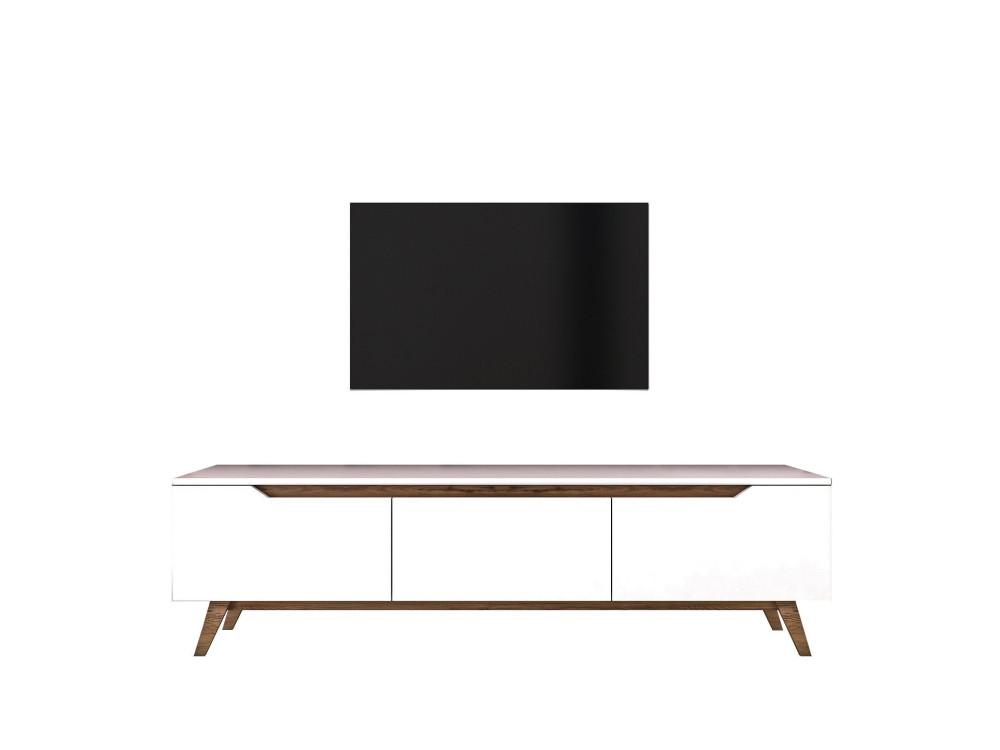 Suporte de TV em madeira "Digi" - 180 x 35 x 48 cm - Castanho