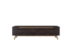 Suporte para televisor em madeira "Digi" - 180 x 35 x 48 cm - Preto