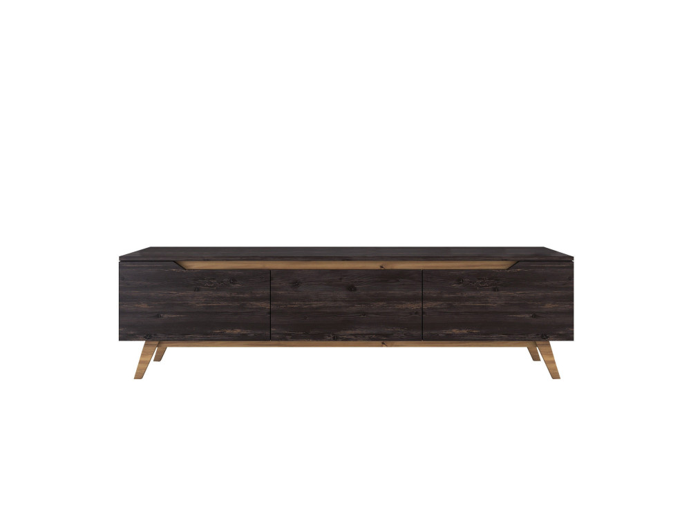 Suporte para televisor em madeira "Digi" - 180 x 35 x 48 cm - Preto