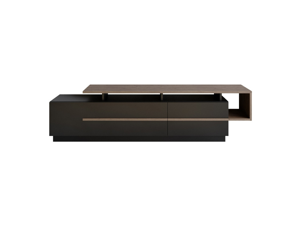 Suporte de TV em madeira "Basak" - 180 x 40 x 46 cm - Preto