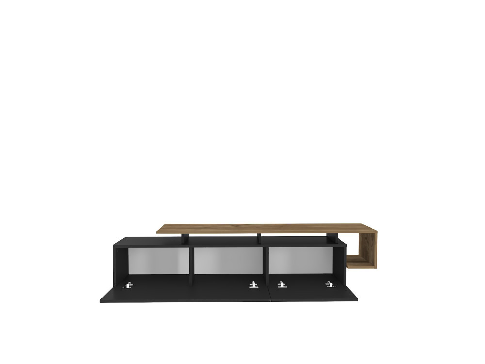 Suporte de TV em madeira "Basak" - 180 x 40 x 46 cm - Preto