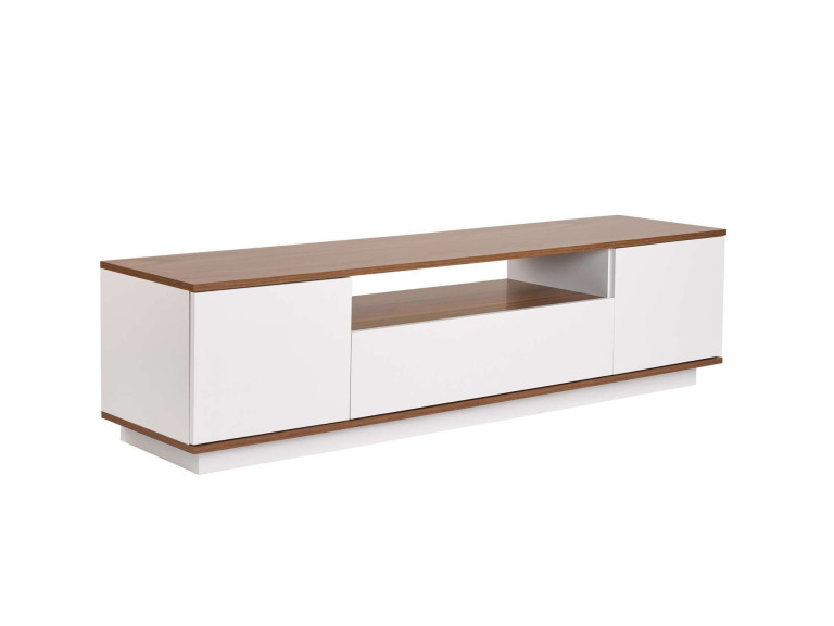 Suporte para televisor em madeira "Veramont" - 180 x 44 x 44 cm - Castanho escuro