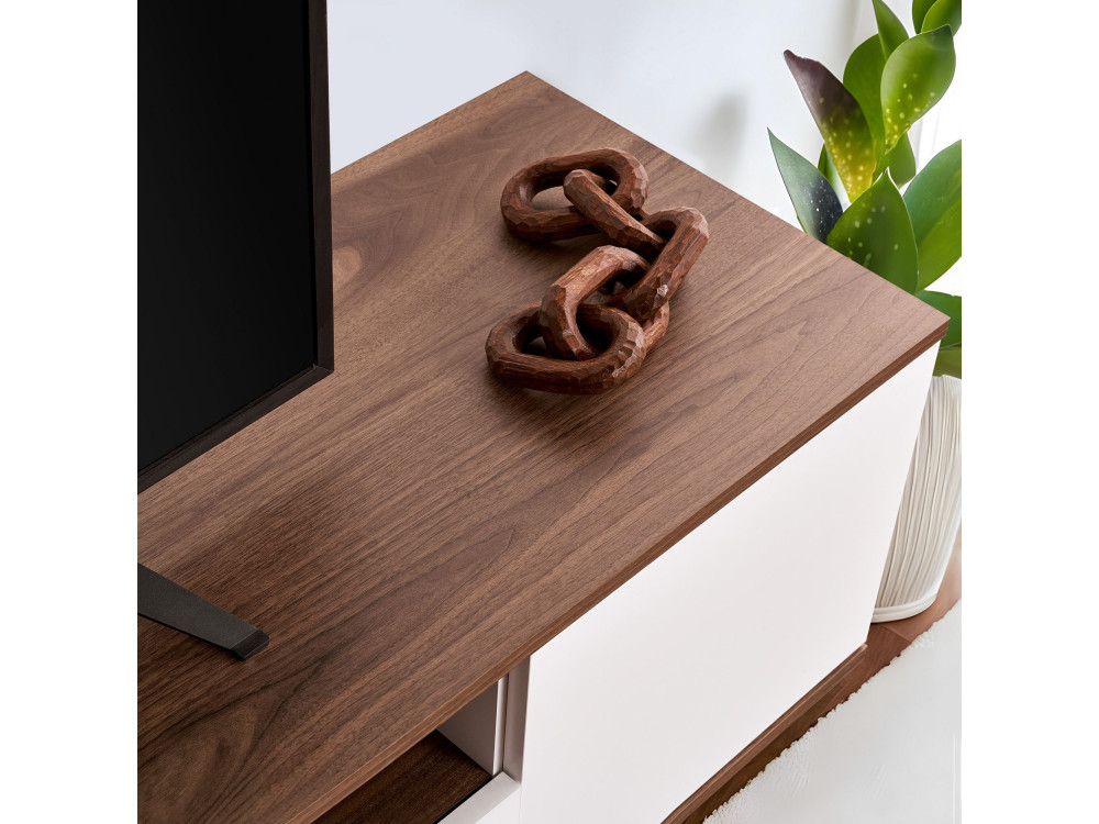 Suporte para televisor em madeira "Veramont" - 180 x 44 x 44 cm - Castanho escuro
