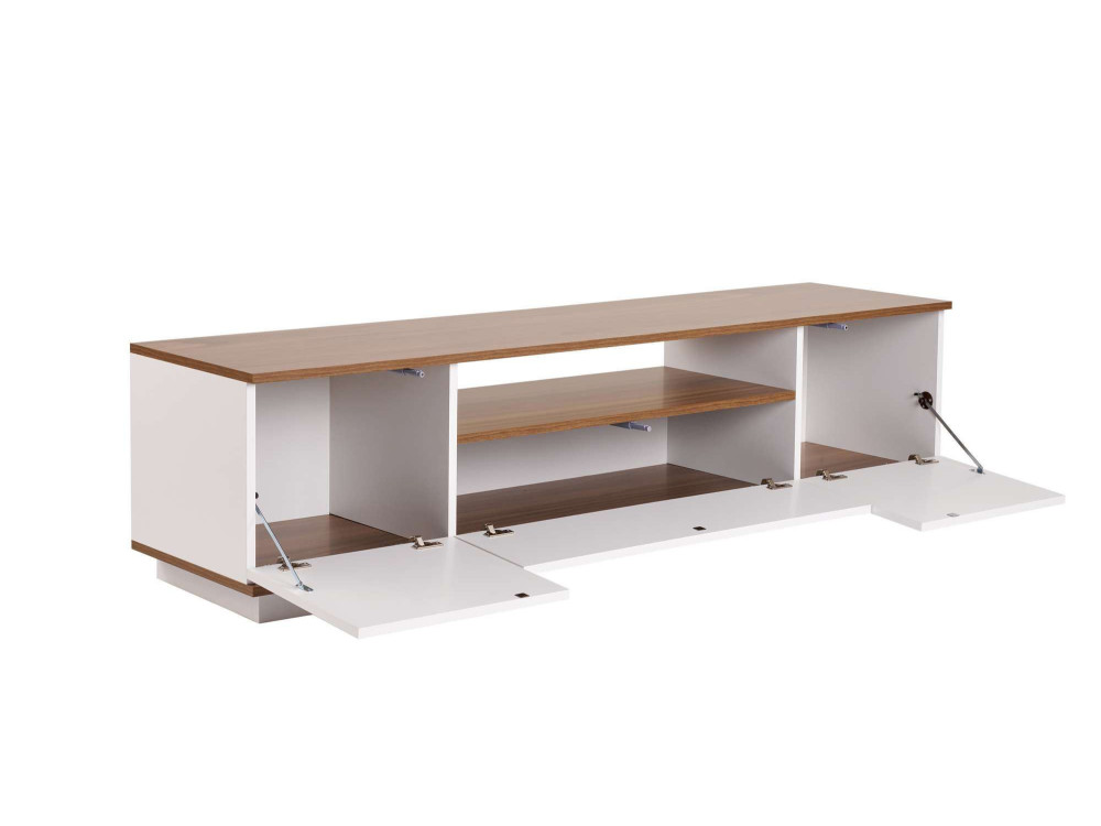 Suporte para televisor em madeira "Veramont" - 180 x 44 x 44 cm - Castanho escuro