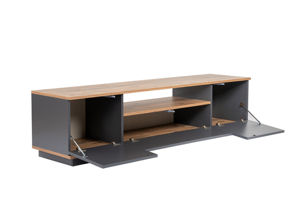 Suporte para televisor em madeira "Veramont" - 180 x 44 x 44 cm - Cinzento antracite