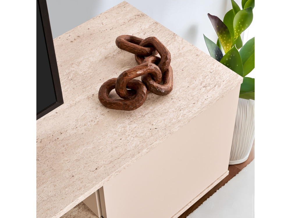 Suporte para televisor em madeira "Veramont" - 180 x 44 x 44 cm - Bege