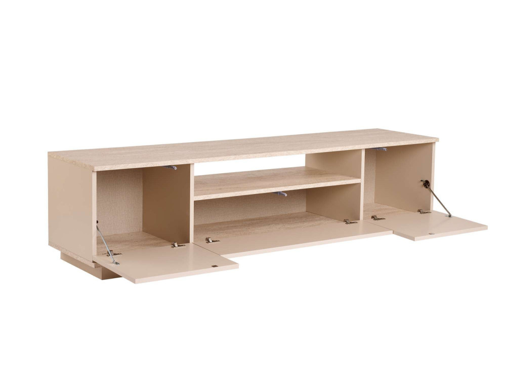Suporte para televisor em madeira "Veramont" - 180 x 44 x 44 cm - Bege