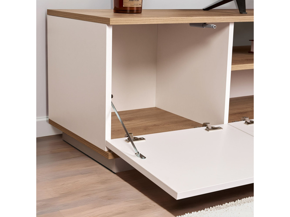 Suporte para televisor em madeira "Veramont" - 180 x 44 x 44 cm - Castanho claro
