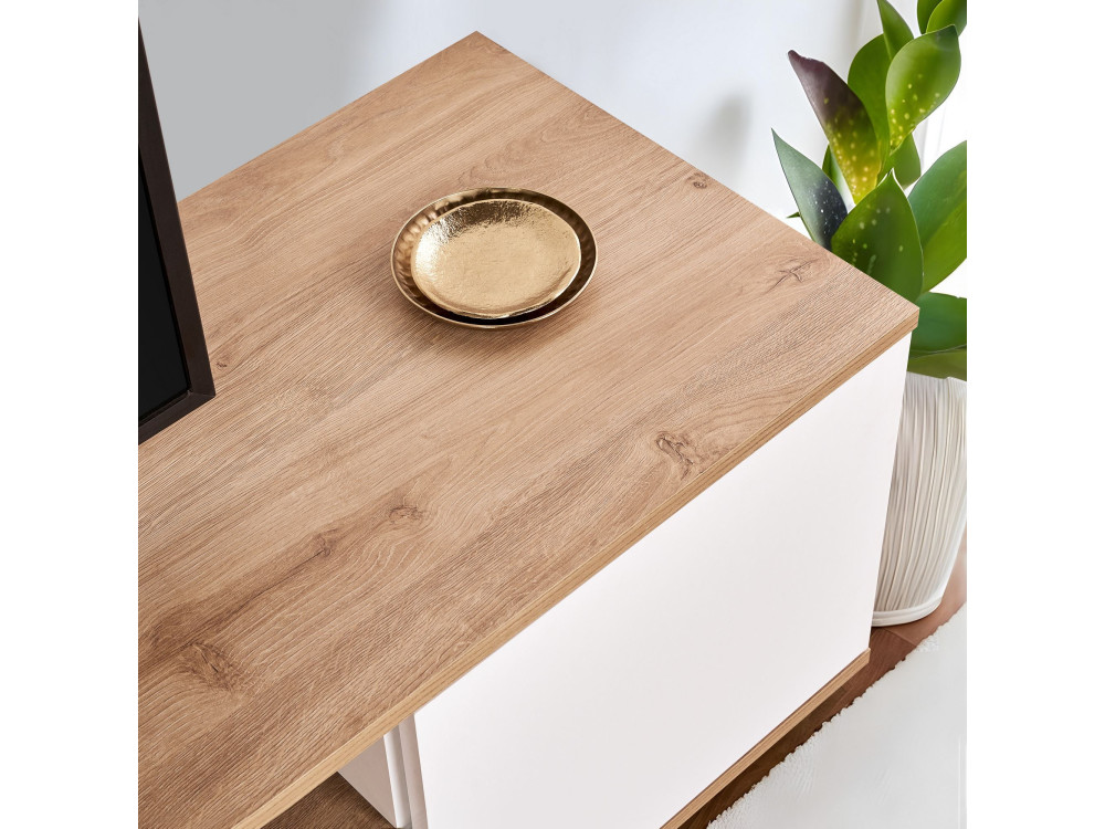 Suporte para televisor em madeira "Veramont" - 180 x 44 x 44 cm - Castanho claro