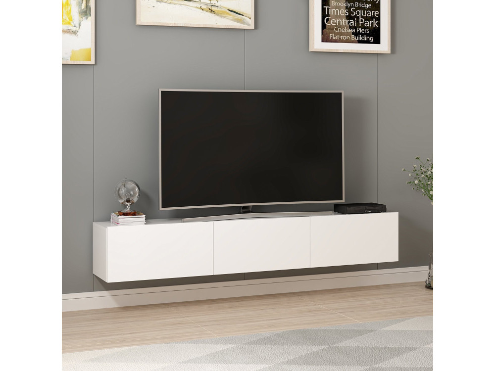 Móvel TV suspenso "Rigel" em madeira - 180 x 32 x 30 cm - Branco