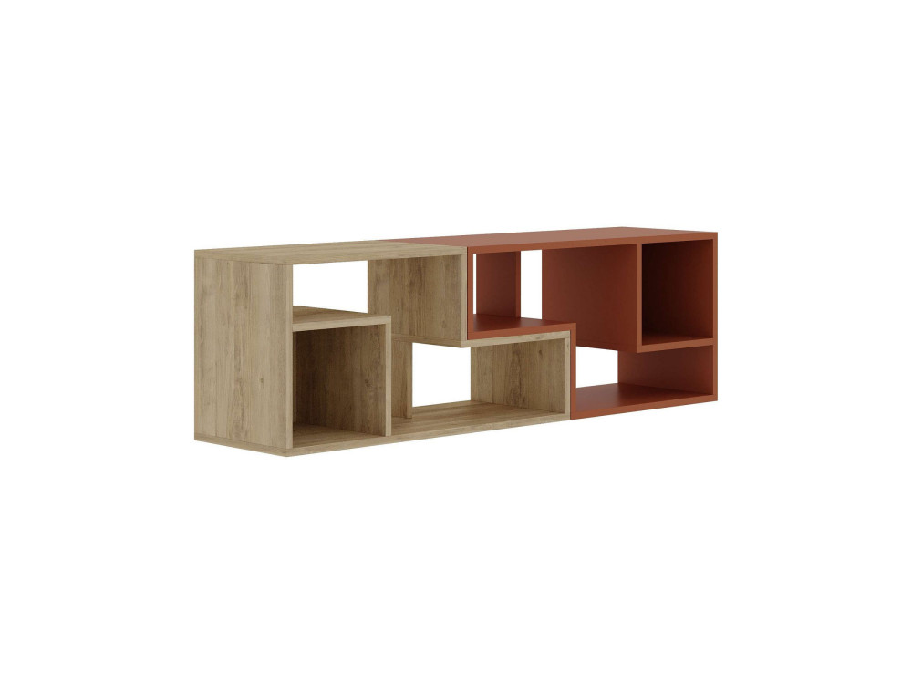 Móvel TV modular de madeira "Glis" - 145 x 35 x 44 cm - Terracota