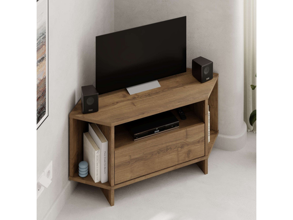 Mesa de TV de madeira "Viva" - 95 x 35 x 45 cm - Castanho