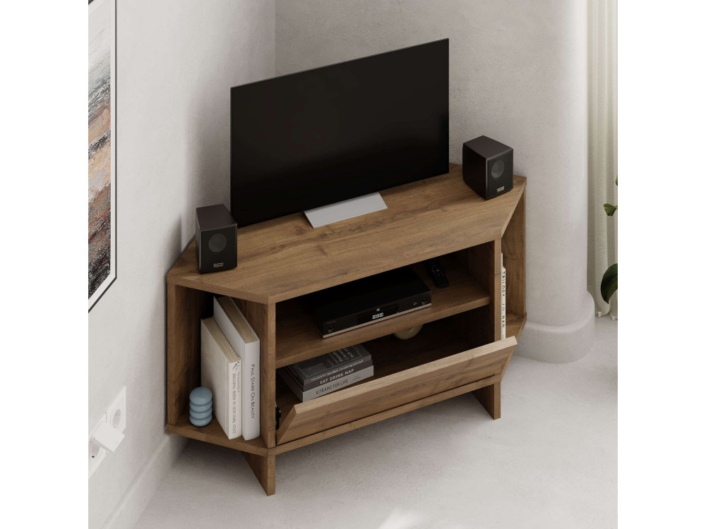 Mesa de TV de madeira "Viva" - 95 x 35 x 45 cm - Castanho