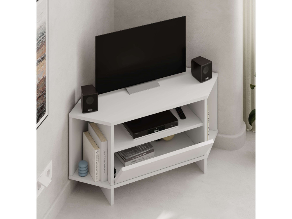 Mesa de TV de madeira "Viva" - 95 x 35 x 45 cm - Branco
