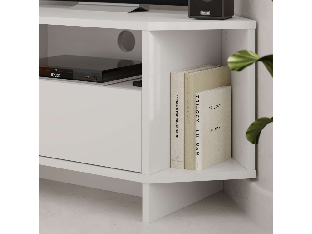 Mesa de TV de madeira "Viva" - 95 x 35 x 45 cm - Branco