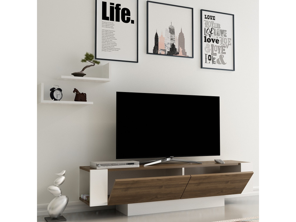 Suporte para televisor em madeira "Matera" - 150 x 31 x 41 cm - Castanho