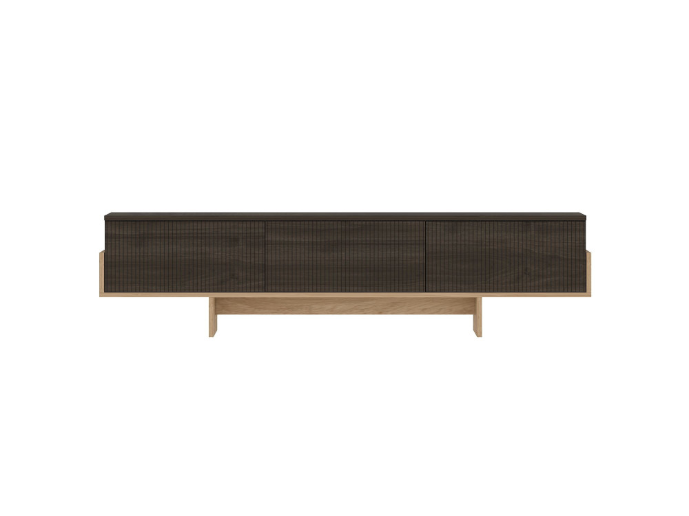 Suporte de TV em madeira "Hege" - 180 x 30 x 44 cm - Castanho