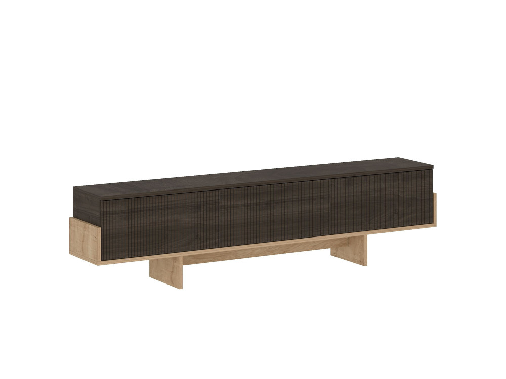 Suporte de TV em madeira "Hege" - 180 x 30 x 44 cm - Castanho