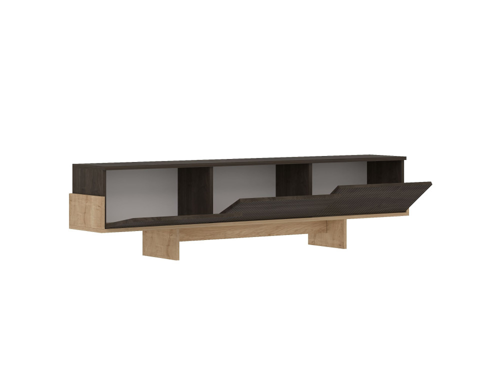Suporte de TV em madeira "Hege" - 180 x 30 x 44 cm - Castanho