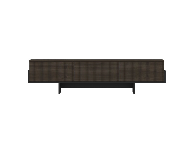 Suporte de TV em madeira "Hege" - 180 x 30 x 44 cm - Preto