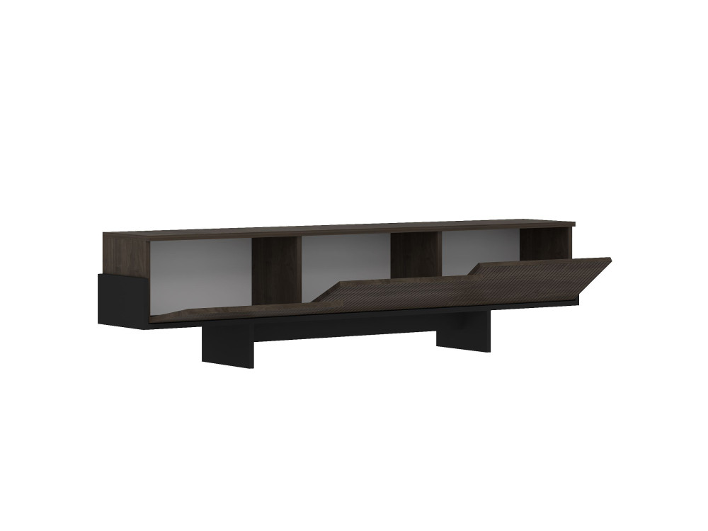 Suporte de TV em madeira "Hege" - 180 x 30 x 44 cm - Preto