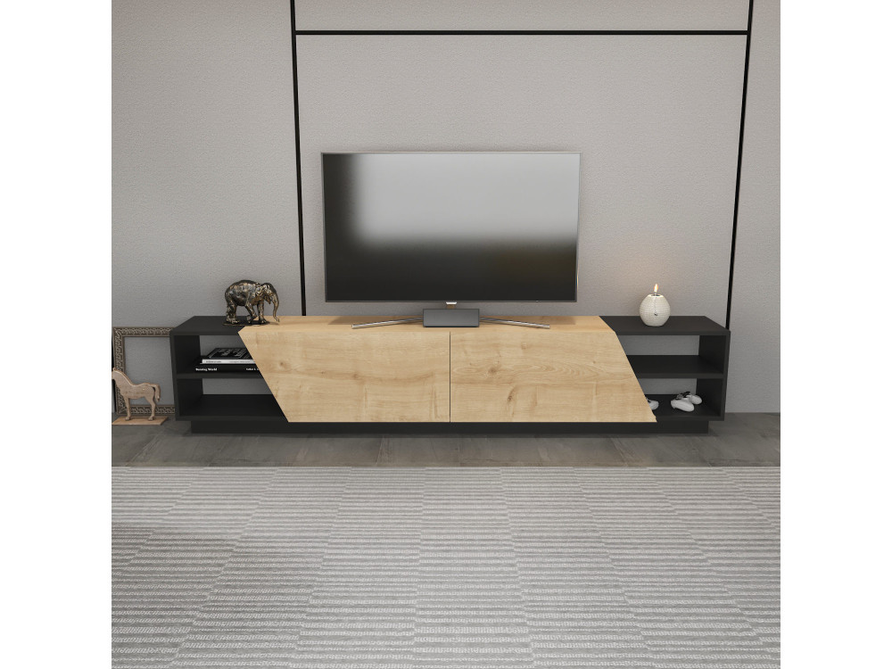 Suporte para televisor em madeira Rhodes" - 240 x 37 x 47 cm - Bege