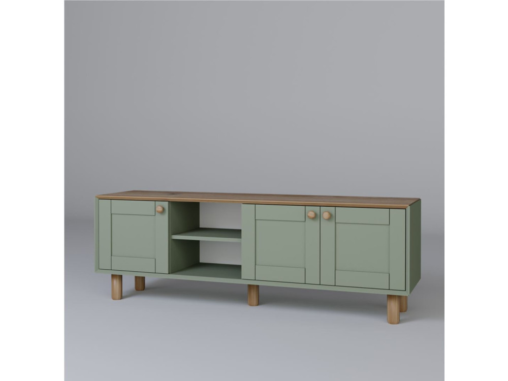 Mia" suporte para TV em madeira - 160 x 40 x 56 cm - Verde