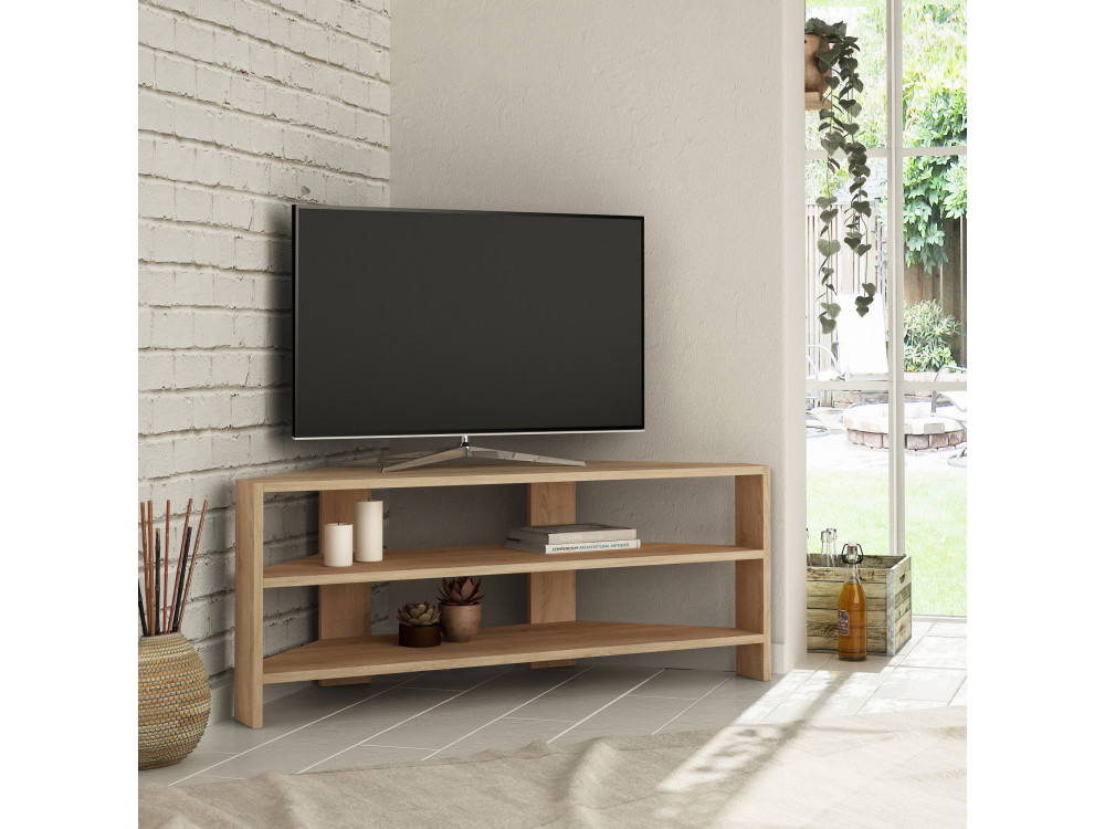 Móvel TV de canto em madeira "Thales" - 114 x 36 x 45 cm - Bege