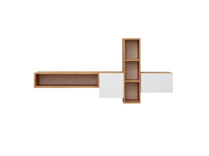 Suporte de TV em madeira "Kumkuat" - 160 x 35 x 70 cm - Castanho