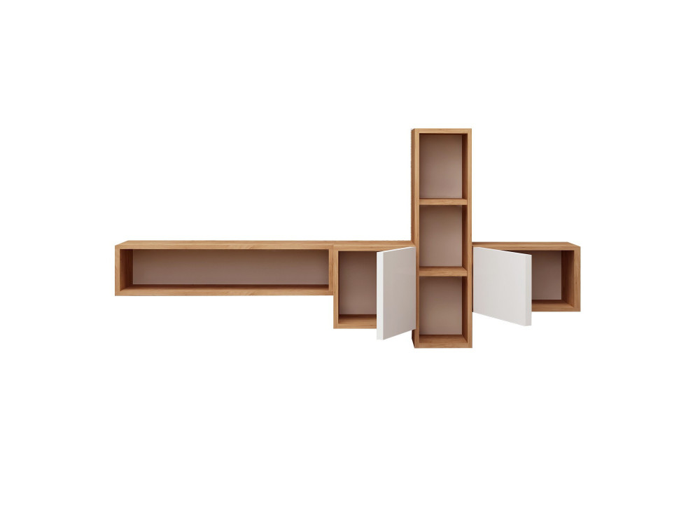 Suporte de TV em madeira "Kumkuat" - 160 x 35 x 70 cm - Castanho