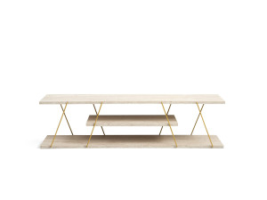 Mesa de TV em madeira "Canaz" - 120 x 30 x 33 cm - Travertino
